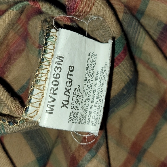 Wrangler Retro | 100% Cotton Plaid Button Up Shirt | XL - Picture 11 of 11